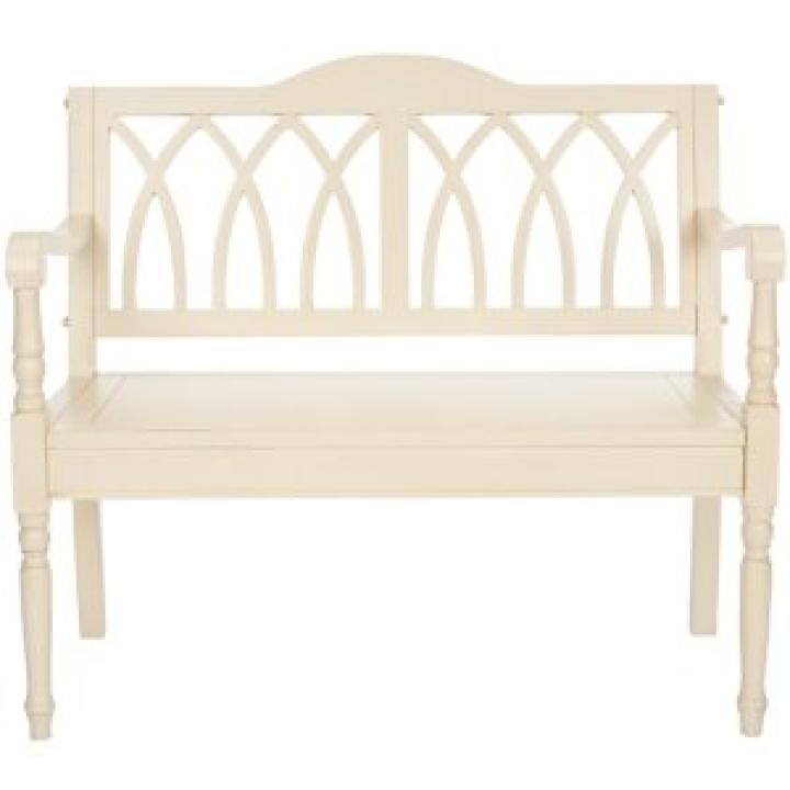 Off-White Wood Mandy Traditional Bench