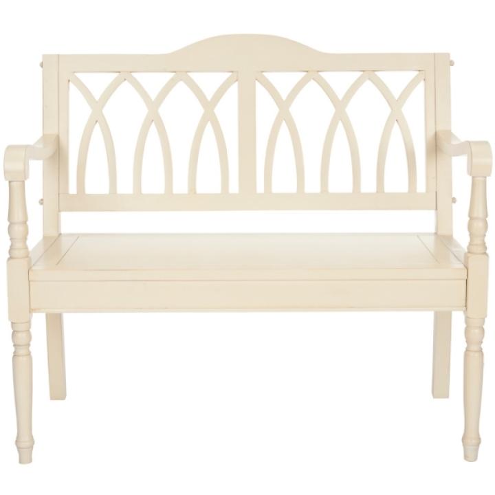 Off-White Wood Mandy Traditional Bench