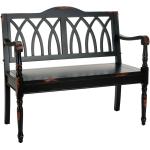 Antique Black Wood Mandy Traditional Bench
