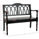 Antique Black Wood Mandy Traditional Bench