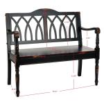 Antique Black Wood Mandy Traditional Bench