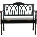 Antique Black Wood Mandy Traditional Bench