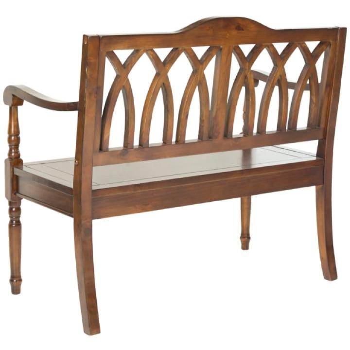 Dark Teak Wood Mandy Traditional Bench