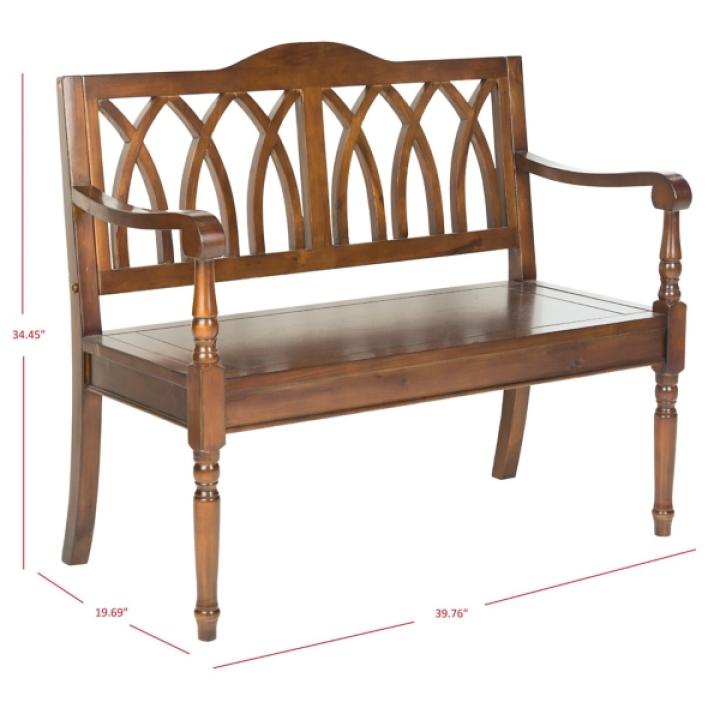 Dark Teak Wood Mandy Traditional Bench