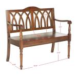 Dark Teak Wood Mandy Traditional Bench