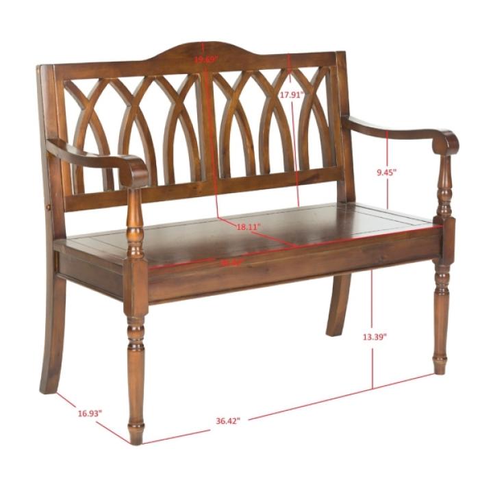 Dark Teak Wood Mandy Traditional Bench