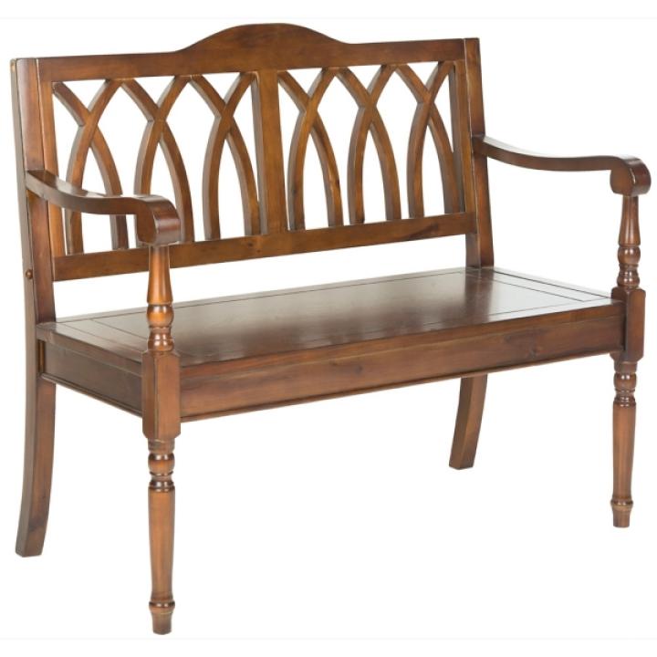 Dark Teak Wood Mandy Traditional Bench