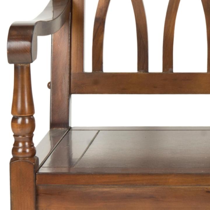 Dark Teak Wood Mandy Traditional Bench