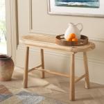 Natural Teak and Rattan Nikki Bench