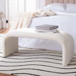 Cream Velvet Modern Lydia Bench