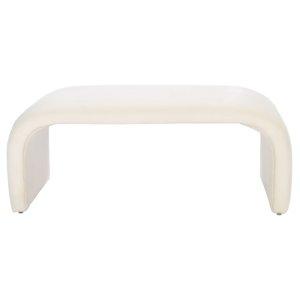 Cream Velvet Modern Lydia Bench