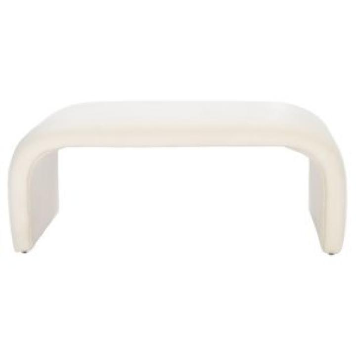 Cream Velvet Modern Lydia Bench