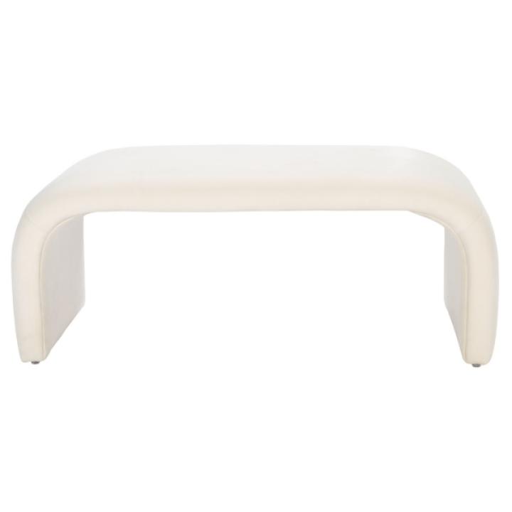 Cream Velvet Modern Lydia Bench
