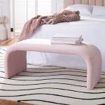 Pink Velvet Modern Lydia Bench