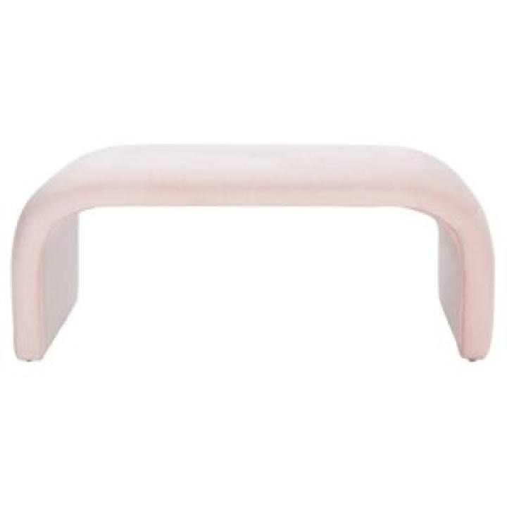 Pink Velvet Modern Lydia Bench