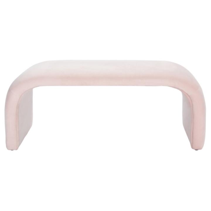 Pink Velvet Modern Lydia Bench