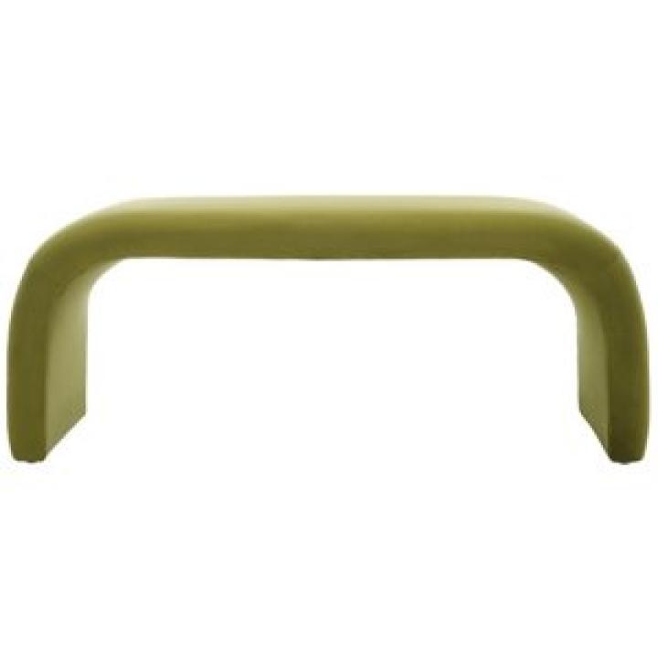 Olive Velvet Modern Lydia Bench
