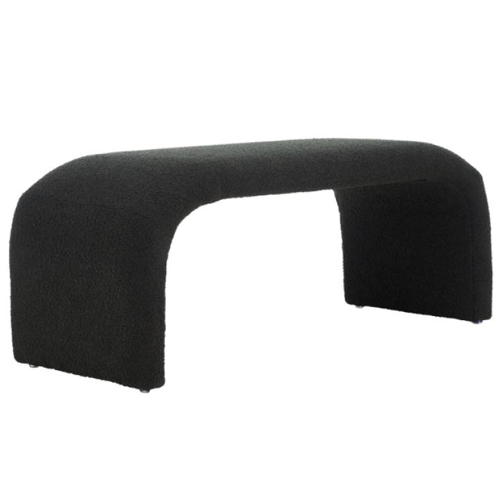 Black Boucle Modern Lydia Bench