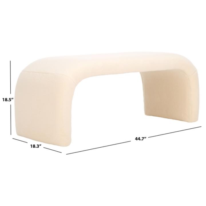 Cream Sherpa Modern Lydia Bench