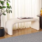 Cream Sherpa Modern Lydia Bench