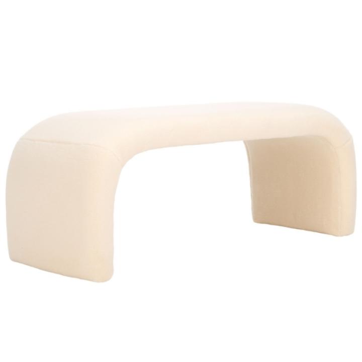 Cream Sherpa Modern Lydia Bench