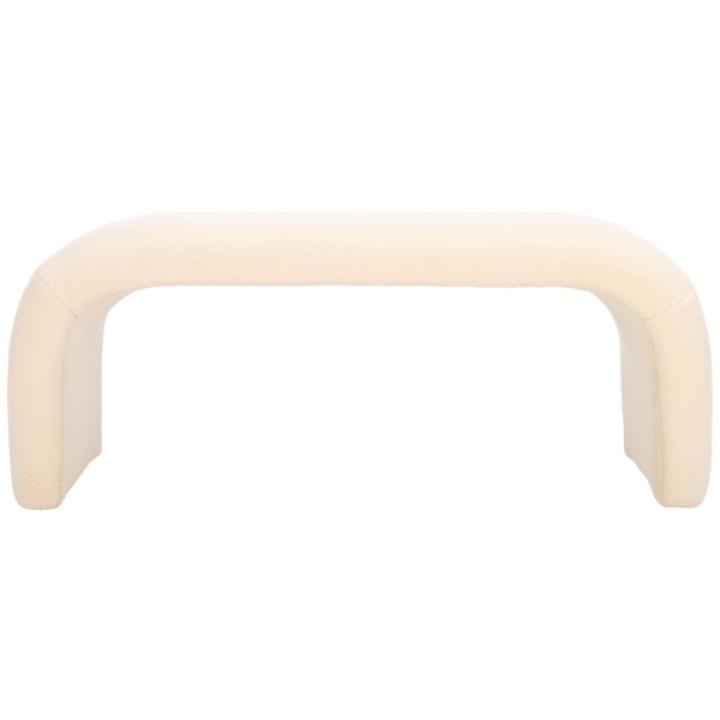 Cream Sherpa Modern Lydia Bench