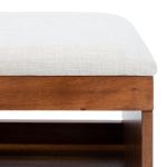 Cream Linen Norma Open Shelf Wood Bench