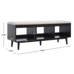 Cream Linen Norma Open Shelf Black Bench