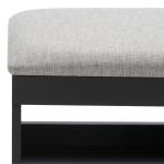 Gray Linen Norma Open Shelf Black Bench