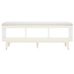 Cream Linen Norma Open Shelf White Bench