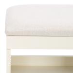 Cream Linen Norma Open Shelf White Bench