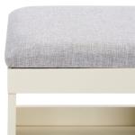 Gray Linen Norma Open Shelf White Bench