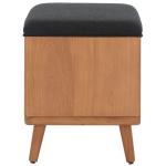 Black Upholstered Margie Open Shelf Bench