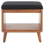 Black Upholstered Margie Open Shelf Bench