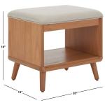 Cream Upholstered Margie Open Shelf Bench