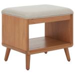 Cream Upholstered Margie Open Shelf Bench