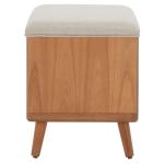 Cream Upholstered Margie Open Shelf Bench