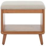 Cream Upholstered Margie Open Shelf Bench