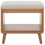 Cream Upholstered Margie Open Shelf Bench