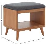 Gray Upholstered Margie Open Shelf Bench