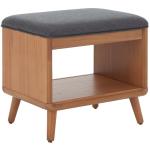 Gray Upholstered Margie Open Shelf Bench