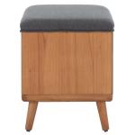 Gray Upholstered Margie Open Shelf Bench