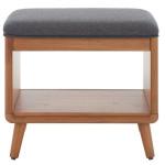 Gray Upholstered Margie Open Shelf Bench