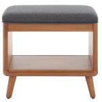 Gray Upholstered Margie Open Shelf Bench