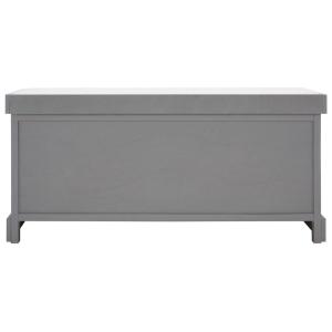 Gray Wood Zella Upholstered Storage Bench