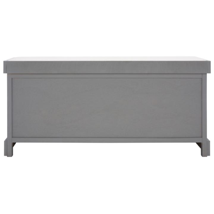 Gray Wood Zella Upholstered Storage Bench