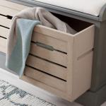 Gray Wood Zella Upholstered Storage Bench