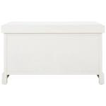 White Upholstered Lanie 2-Drawer Storage Bench