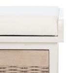 White Upholstered Lanie 2-Drawer Storage Bench
