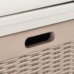 White Upholstered Lanie 2-Drawer Storage Bench